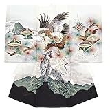 初着　白　ホワイト　鷹　虎　鶴　松　山　波　正絹　仕立て上がり　紋入れ