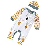FEITONG Newborn Infant Baby Boy's Deer Bodysuit Romper Jumpsuit+ Hat (12-18 Months) by FEITONG
