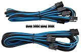 Corsair Premium Individually Sleeved PCIe Cables with Dual Connectors BLUE BLACK PS732 CP-8920185