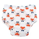 IPOTCH ベビー　おむつカバー　トイレトレーニングパンツ　おむつパンツ　下着　4層の綿　全４色３サイズ - キツネ, 90