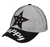 3-4Yベビーキャップ、野球帽、ベイビーサンハット[スター、ブラック]