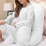 seacanのU型ボディ妊娠マタニティ枕カバーケースwith 100 % Washed cotton-30 " x56 " Invisible Zipper , Back and Bellyサポート、