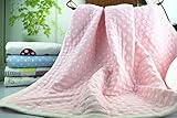Organic Dream Baby Muslin Swaddle Blanket - Oversized 47in x 47in - Ultra Soft (Pink Dot) by David a