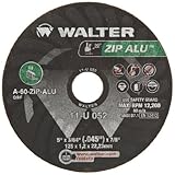 Walter ZIP Alu Fast and Free Cutoff Wheel, Type 1, Round Hole, Aluminum Oxide, 5 Diameter, 3/64 Thic