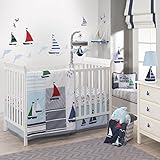 Lambs &Ivy Regatta Nautical 3 Piece Crib Bedding Set, Blue/Gray [並行輸入品]
