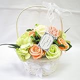 花 誕生日プレゼント女性 プレゼント ソープフラワー フレグランス フラワー 造花 (花かごイエロー)