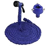 HBLIFE [2016年改良版] 花園用伸びるホース 伸縮ホース マジックホース 3倍伸びる 5m ~15mホース 超強化素材 二層構造ゴム ガーデニング 花園 洗車 掃除用 散水ホースリール