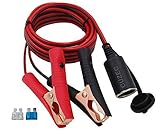 CUZEC 13.1FT / 4m 16 AWG Extension Cord Plug Socket with Battery Clamp 12V/ 24V Battery Clip-On and 