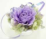 【ベルシック】 プリザーブドフラワー　プチローズ　パープル 枯れないお花　お祝・お見舞い　クリアケース付