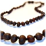 The Art of Cure Raw Amber Teething Necklace - FTIR Lab Tested Authentic Amber (RAW CHERRY) by The Ar