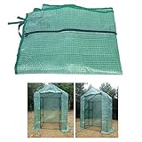 温室カバー 替えカバー ガーデンハウス 折りたたみ PVCビニールハウス 園芸 棚 家庭菜園 室外 室内両用 グリーン（アイロンスタンドなし）(143 * 73 * 195cm)