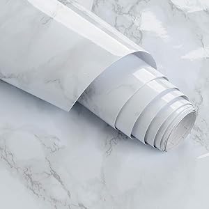 大理石シール 40x400cm iThird 壁紙シール カッティングシート リメイクシート 光沢があり インテリアシー…