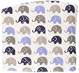 Elephants Blue/Grey Blue mini elephants Changing Pad Cover