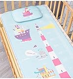 ベビーシーツ　ベビーひんやりマット　冷感敷パット　寝ござ　ひんやりの敷きマット　ベビー用ひんやりシーツ　枕付き　お昼寝マット　 ベビーシート　接触冷感　赤ちゃん用　夏用　通気　暑さ対策　快適 (A)