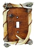 Big Sky Carvers 30170247 Bark Antler Single Switch Plate [並行輸入品]