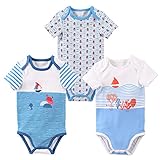 Baby Nest ベビー服 半袖ボディースーツ 3枚セット ロンパース 女の子 男の子 コットン 海シリーズ 1 18-24M