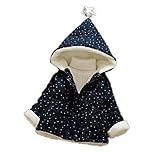 （マソンナーニ）Masonanic ベビー服　キッズ ダウン ジャケット コート アウター 裏起毛 厚手　星柄　 女児　女の子 子供服　 秋冬春 ブルゾン フィート付き (100cm 2-3歳, ネイ