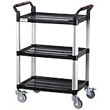 キッチンワゴン707F　3段黒