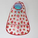 Taurau.C EVA 赤ちゃんの離乳食 お食事用防水ビブ ポケット付き 立体 スタイ 涎掛け よだれかけ 1-4歳 Little Strawberries