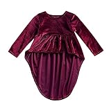 (プタス)Putars ベビー服 子供服 女の子 ワンピース ドレス 七分袖 ワインレッド 可愛い オシャレ 通園 発表会 旅行 記念日 プレゼント 1-4歳