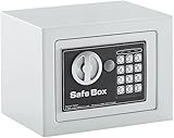 金庫 小型 家庭用 電子テンキー式 ミニ 小型 safe 簡易 壁付け対応 保险箱 保险柜ホテル金庫 防犯金庫 子供用・学生用 店舗用 緊急キー2本 日本語説明書付 アンカーボルト*2本 (White)