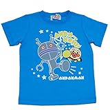 【本体綿100％】2017年 夏物 アンパンマン 天竺 光るＹＯ ダダンダン 半袖Ｔシャツ Anpanman ブルー◇80cm
