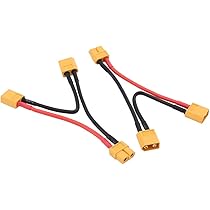 2Pcs XT60 Parallel Battery Connector Cable – 1FT, 12AWG, 1 Female