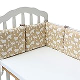 [千楽] 6枚セットベッドバンパー ベッドガード ベビー 半周タイプ 出産お祝い Coffee