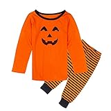 Hosam 子供服 パジャマ ハロウィン変身服 男の子 女の子 かぼちゃ 上下セット　ハロウィン コスチューム 可愛い 柔らかい 秋冬衣装　室内　 (120)