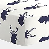 Carousel Designs Windsor Navy Deer Head Crib Sheet by Carousel Designs
