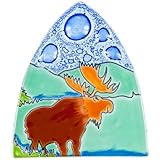 動物ワールド – Moose by the Lake Fused Glass Nightlightカバー – マルチ