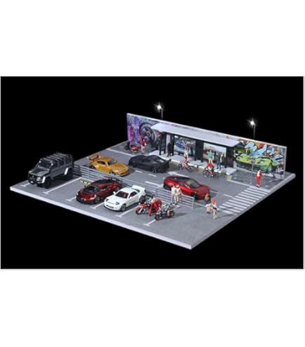 1/64 駐車場 ミニカー ジオラマ 模型 ガレージ 