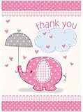 Girl Umbrellaphants Thank You Card by Uk Baby Shower Co
