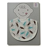 めんぷます田赤ちゃんのガーゼ前かけ 生まれた! (ブルー)約22×29cm 綿100%日本製