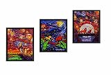 uhomate 3個The Lion King Simba Lion King Van Gogh Starry Nightポスター壁アート記念ギフトベビーギフト壁装飾用寝室浴室アートワークm044 8