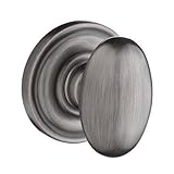 Baldwin PV.ELL.TRR Ellipse Privacy Knobset with Traditional Round Rose, Matte Antique Nickel by Bald