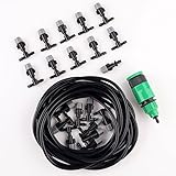 VERY100　ドリップ灌漑システム散水用具　ドリップ灌漑セット　20ｍ　4/7ホース　水道の蛇口をひねるだけで簡単に散水でき (20ｍホール+20個ノズル+ワンタッチ蛇口アダプター)