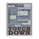 The Kids Room by Stupell "Football Typography Denim Feel" Wall Plaque Art [並行輸入品]