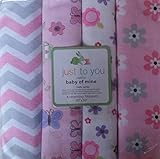 Child of Mine Newborn Baby Flannel Receiving Blanket 4pk Pink [並行輸入品]