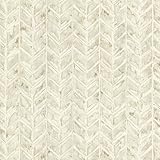 Warner HZN43064 Foothills Herringbone Texture Wallpaper, Beige [並行輸入品]