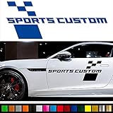 車 ステッカー かっこいい スポーツ バイナルグラフィック デカール 車用 カスタム ワイルドスピード系 「選べる8色」 左右セット scc08 (ブルー)