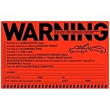 easykart Label 50枚 駐車違反ステッカー お知らせ 駐車違反ステッカー 牽引ステッカー 車 車両用 プライベート駐車警告ステッカー 粘着性 車の窓 蛍光ラベル