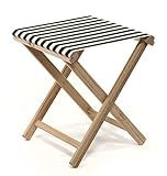 LONA ビーチスツール ブラック×ナチュラル(細) 約41×41×H46cm 01.09.02.113.01