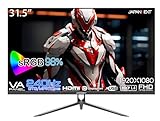 JAPANNEXT 31.5インチ ゲーミングモニター 240Hz 1ms フルHD 1920x1080解像度 VA パネル ディスプレイ (HDMI/DisplayPort/VESA対応/ブルーライトカット / 視野角178°) JN-V315G240FHDR
