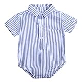 Domybest ベビー服　 男の子 フォーマル ロンパース セレモニーロンパース オーバーオール 男の子　紳士服　半袖　ジェントルメン　スタライプ柄　新生児　幼児　結婚式 出産祝い 撮影 記念日 誕