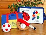 布絵本MY QUIET BOOK ベア　ブルー&布おもちゃ　マイ　スポーツ　バッグ プレイ&ラーンギフトセット