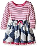 The Children's Place Baby Girls' Long Sleeve Knit to Chambray Dress