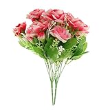 Dovewill 2点入り　装飾花　人工シルク　人工バラ　造花　生活　飾り付け　工芸品　6色選べる - ローズレッド