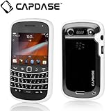 【ストラップホールつき】CAPDASE ドコモ BlackBerry Bold 9900 用 Soft Jacket Fuze, Clear/Solid White ソフトジャケット フューズ ハイブリッド・ケース クリアー／ソリッド・ホワイト (液晶保護シート 付属） SJBB9900-3FY2