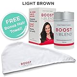 BOOSTnBLEND Light Brown Hair Loss Concealer with BONUS FREE HAIR TOWEL [並行輸入品]